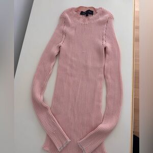 Proenza Schouler Light Pink Stretch Turtleneck Sweater